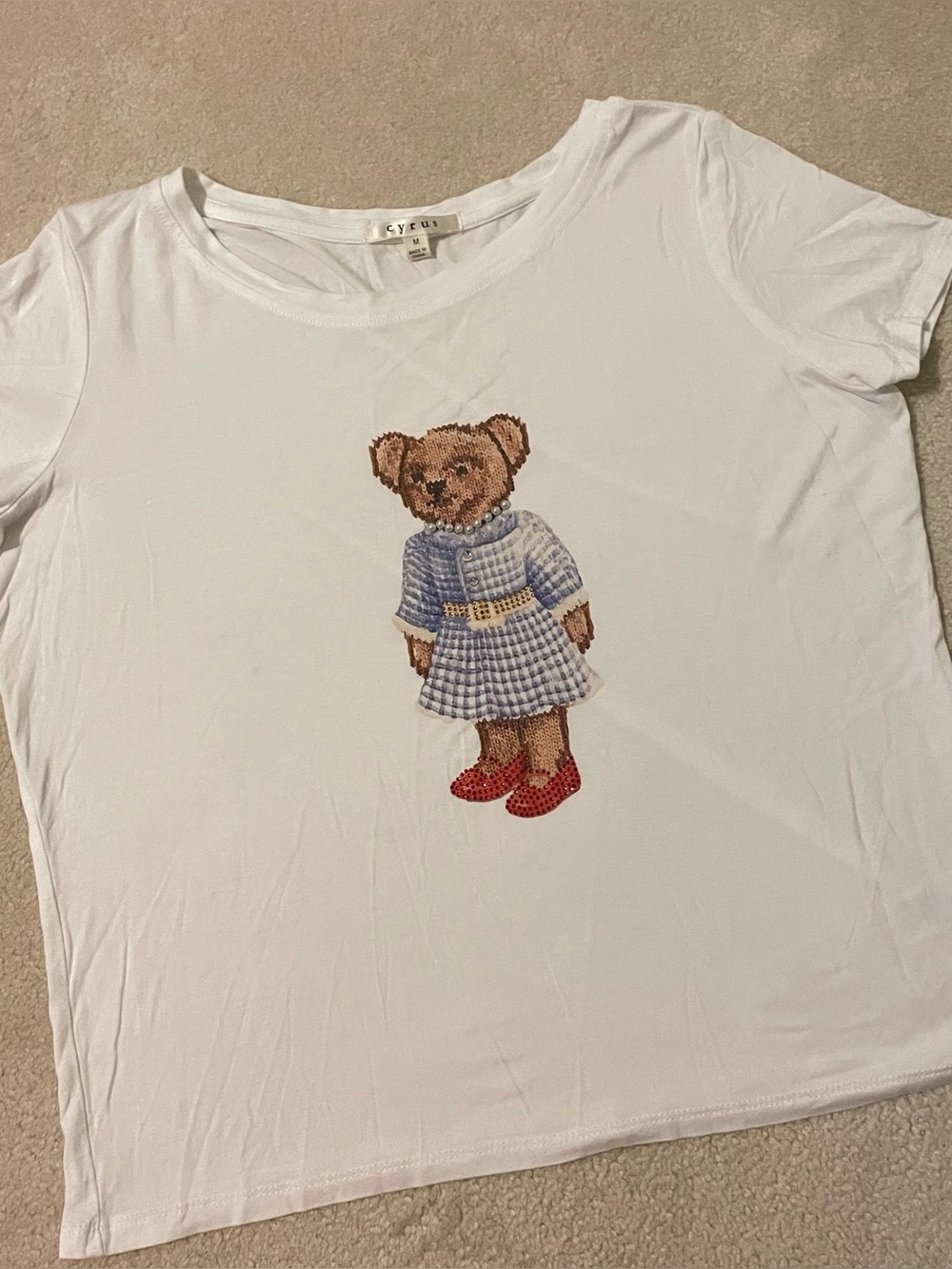 CYRUS embellished teddybear tee-medium EUC